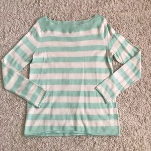 (4 for $15) Green & White Striped Pullover Sweater